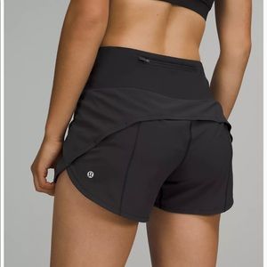 Black Lululemon Speed Up High-Rise Lined Short 4"